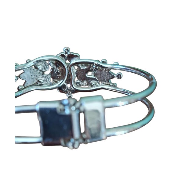 Abalone Shell Hinged Bangle Bracelet, Blue Green … - image 5