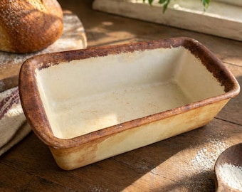 Vintage Hall China Loaf Pan USA Farmhouse Baking Dish Rustic Kitchen Decor Bread Pan Restaurant Ware