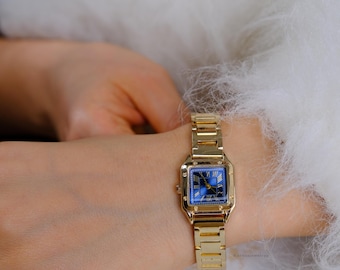 Oval Bangle Watch for Women, Crystal Bezel or Minimalist Gold Silver Cuff Wristwatch, Roman Numeral Vintage Dress Jewelry Gift for Her