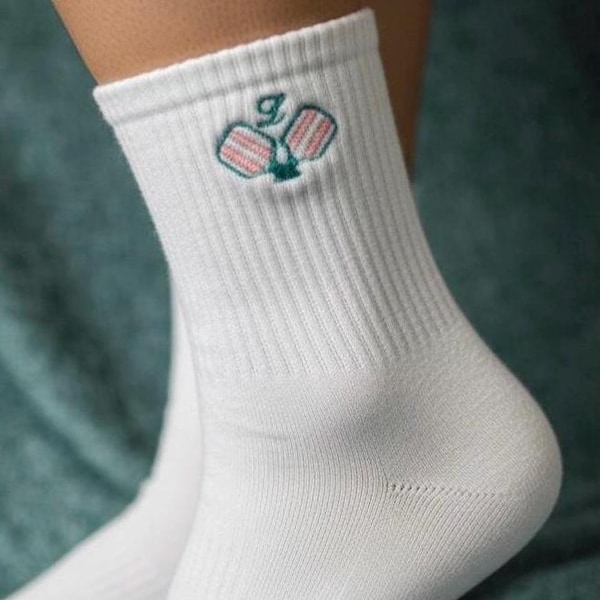 Personalized Pickleball Socks: Embroidered Paddle Design, Fun Sports Gift