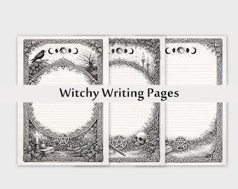 Witchy Grimoire Journal Pages – Celtic Book of Shadows (A4/A5 Digital Download)