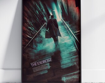 The Exorcist Rolled Canvas Print, Horror Movie Wall Art Poster, Classic Film Room Decor