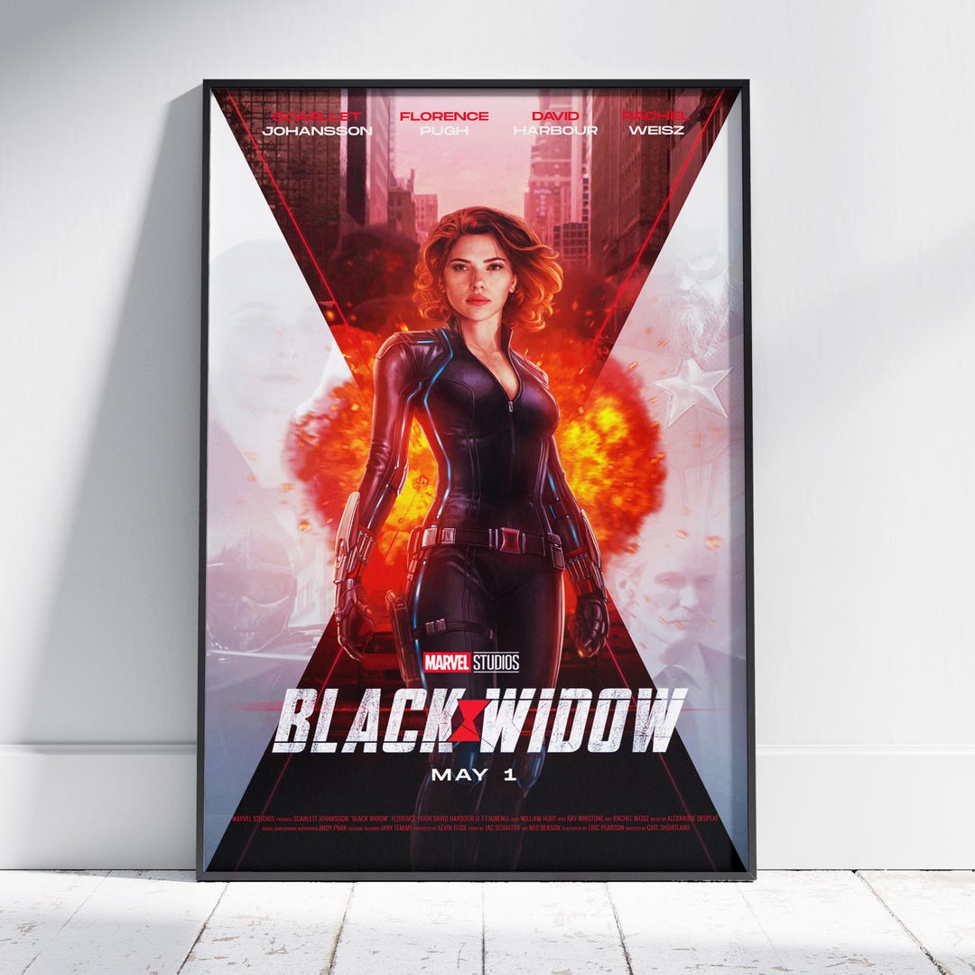Black Widow Rolled Canvas Print, Superhero Movie Wall Art Poster ...