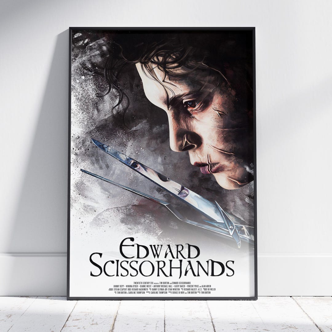 Edward Scissorhands Rolled Canvas Print, Fantasy Movie Wall Art Poster ...