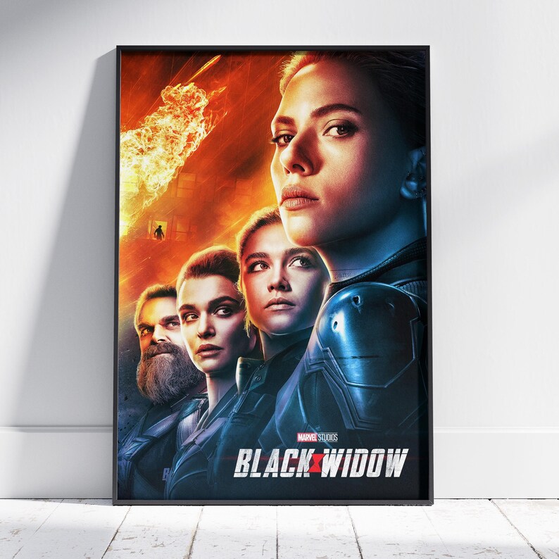 Black Widow Rolled Canvas Print, Superhero Movie Wall Art Poster ...