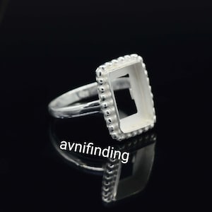 Sterling Silver Rectangle Bezel Ring: DIY Cabochon Setting, Handmade