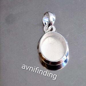 Ovalt bezel-hänge i sterlingsilver, gör-det-själv-cabochonfattning