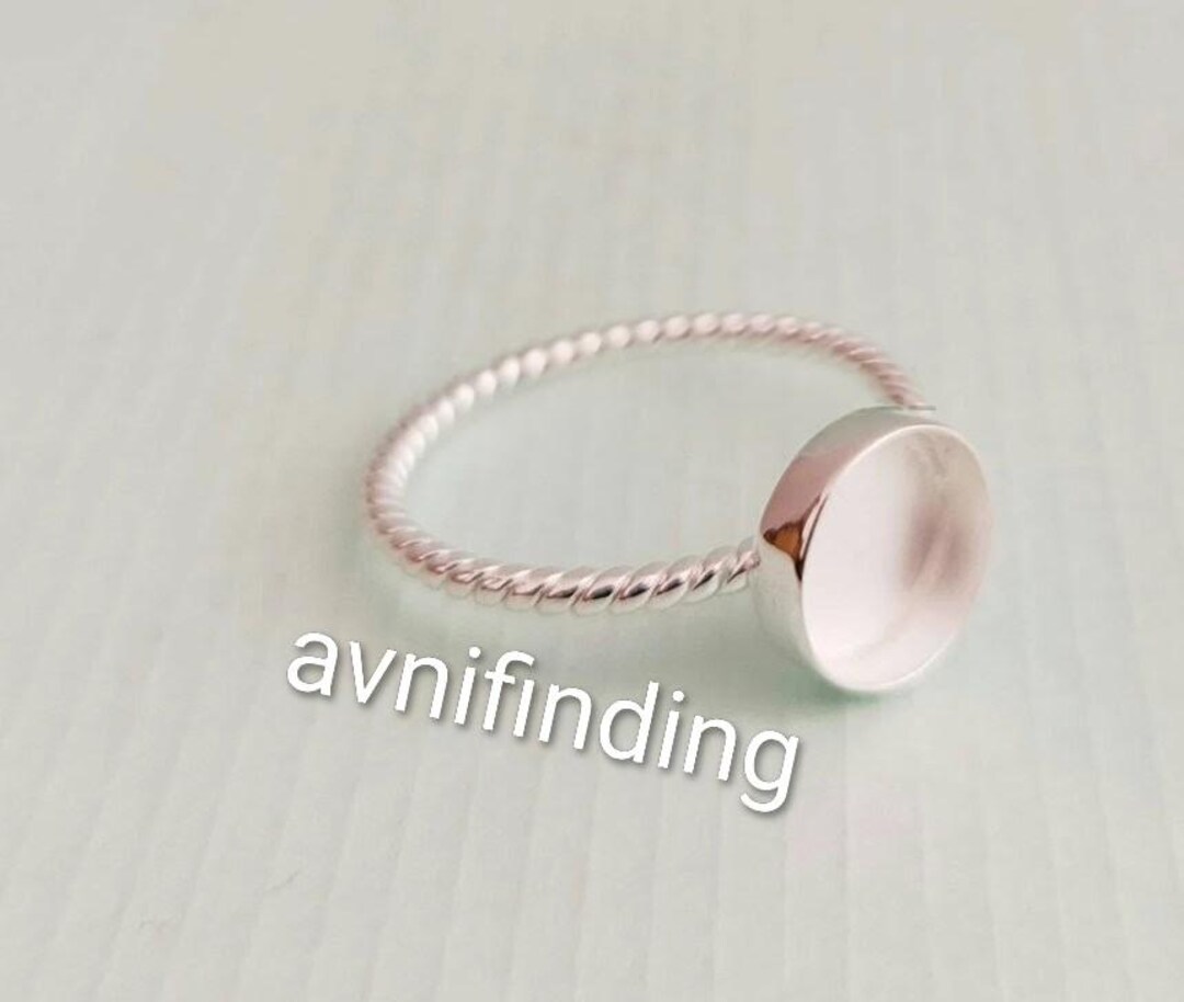 Wire Bezel Rings Sterling Silver Round Bezel Cup Ring, Rope Wire Band (3-40mm) - Etsy