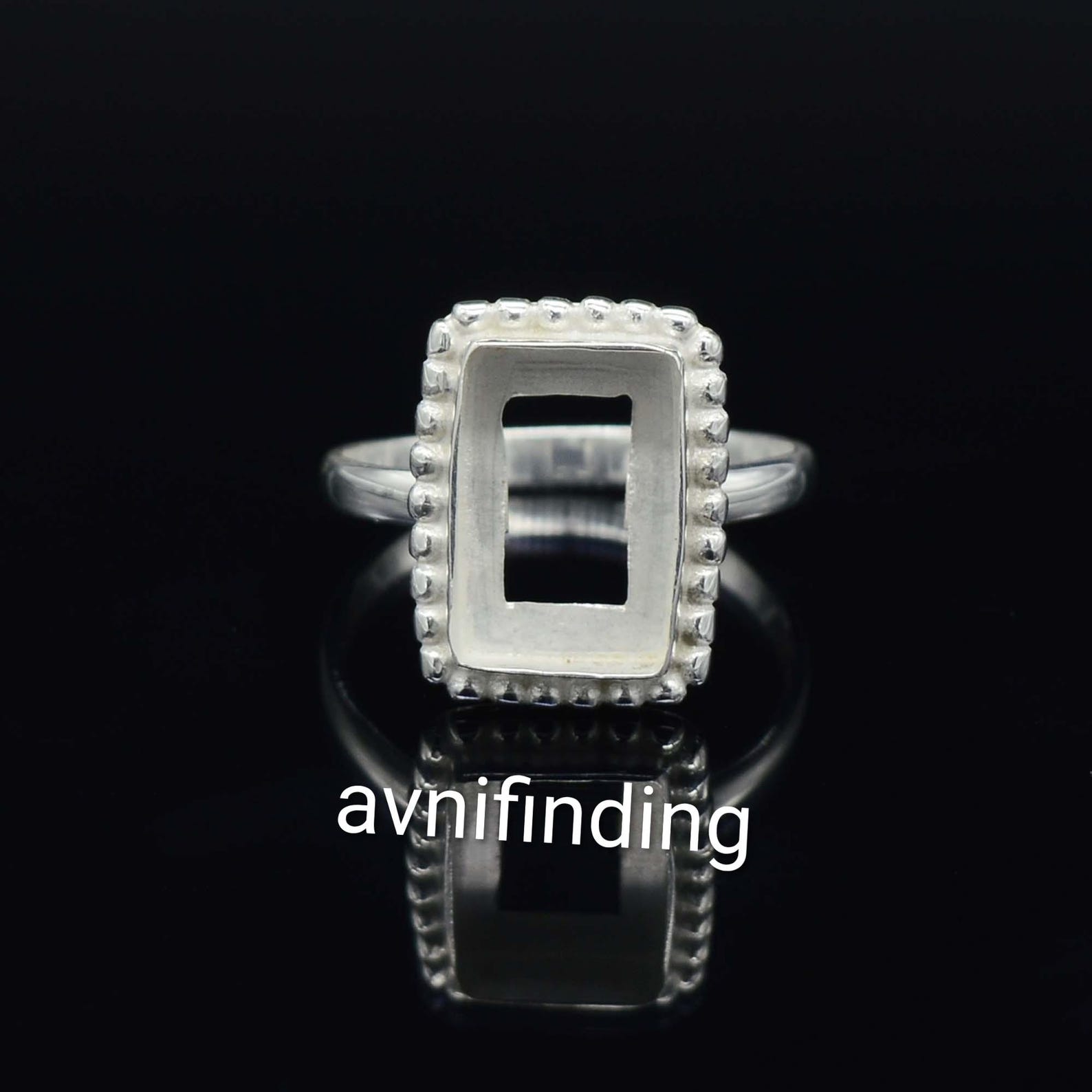 Sterling Silver Rectangle Bezel Ring: DIY Cabochon Setting, Handmade - Etsy