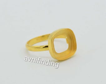 Gold Plated Sterling Silver Cabochon Ring Setting: DIY Jewelry Supplies