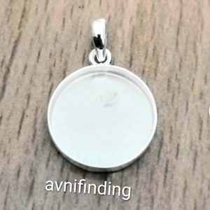 Rund bezelinfattning i 925 sterlingsilver, hartssmycken, cabochonhalsbandsbas, minnesmärke för bröstmjölk
