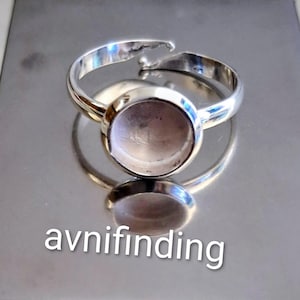 Bague lunette ajustable en argent sterling, serti cabochon DIY (6 mm-30 mm)