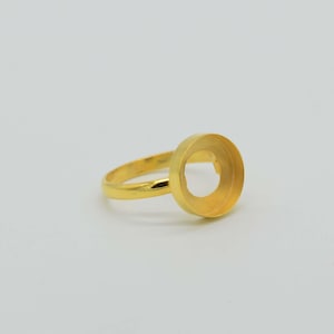 Gold plated round bezel cup ring 925 sterling silver stone setting, 3mm-40mm Cabochon stone setting,handmade Wholesale Diy Ring supplies,