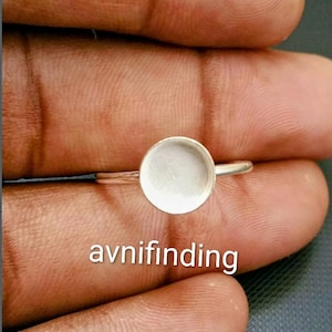 925 Sterling Silber runde Lünette Ring Rohling - DIY Cabochon-Fassung