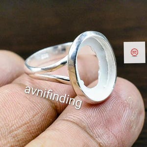 Sterling Silver Oval Bezel Ring Setting: DIY Jewelry Supplies