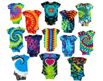 Custom Tie Dye Baby Onesie, Bodysuit, 100% Cotton - Made to Order