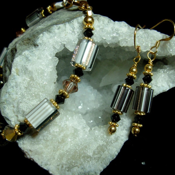 black & gold furnace glass set