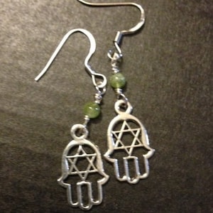 Hamsa with Star of David earrings