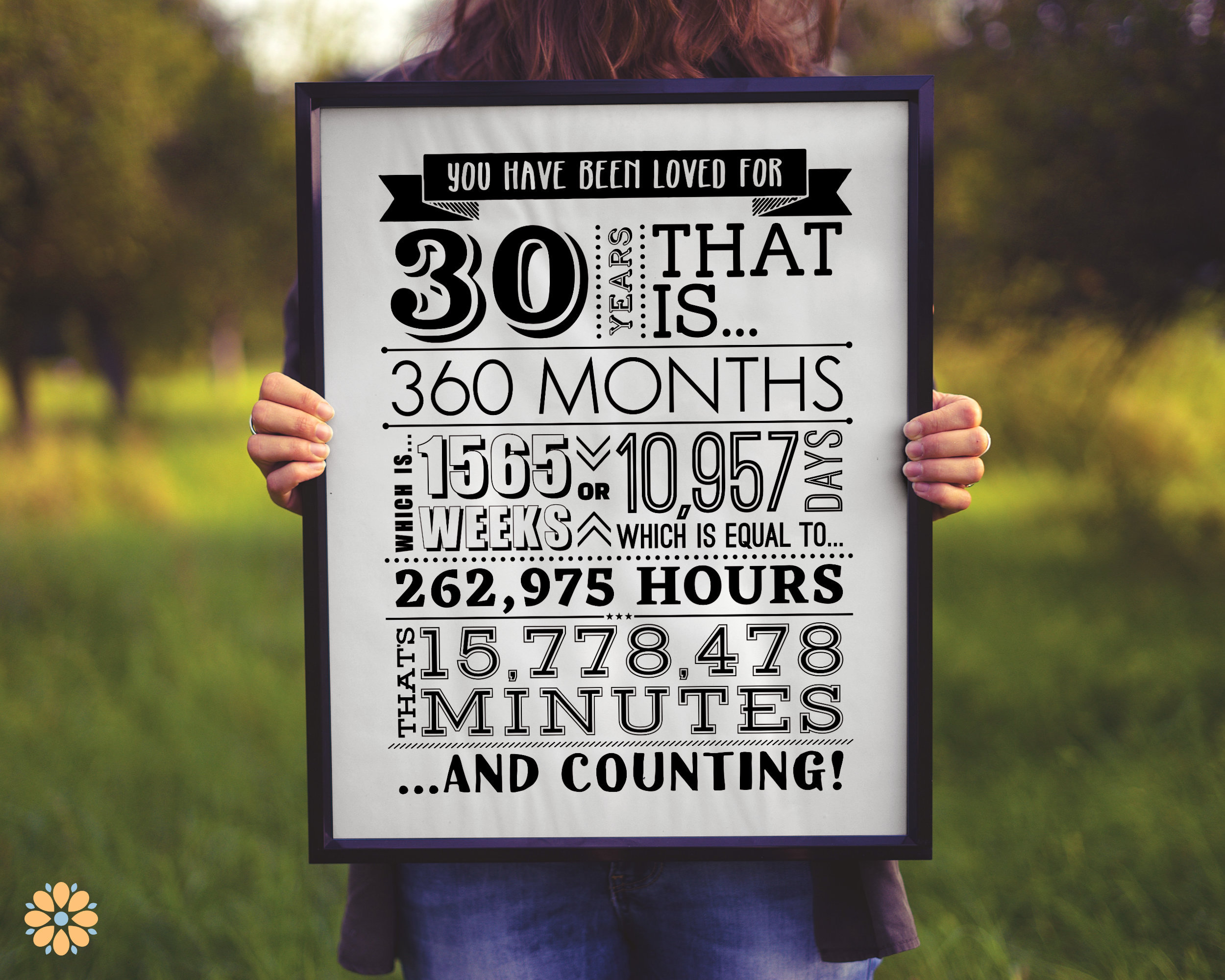You Have Been Loved 30 Years, 30th Birthday Printable You Have Been Loved 30 Years, 30th Birthday Printable