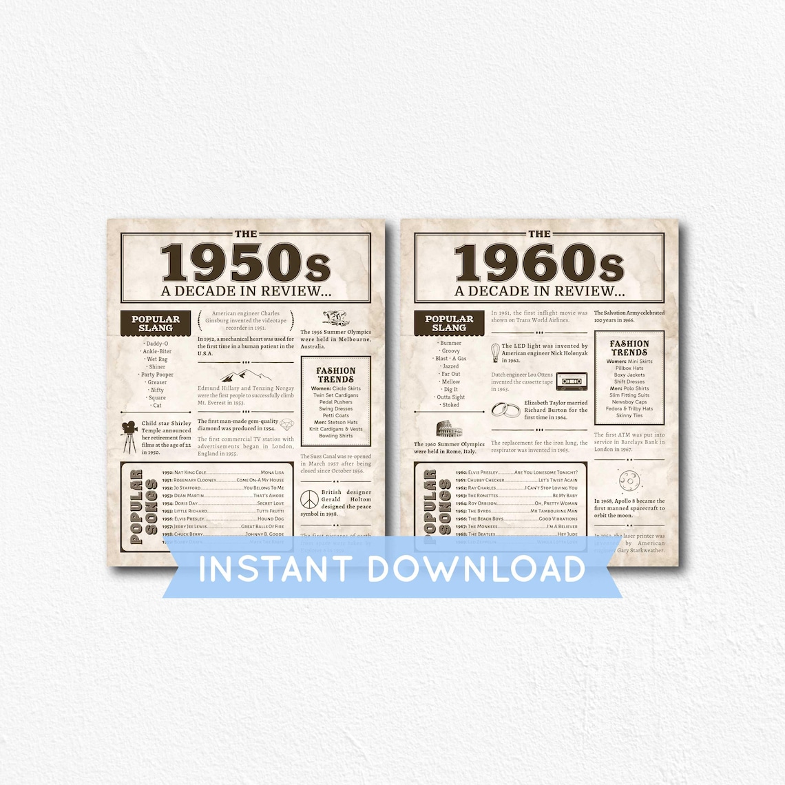 70 Years in Review: 1950s to 2020s | Decades | Birthday Party Decor ...
