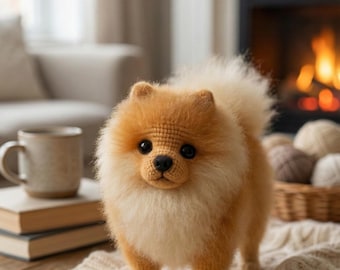Realistic Pomeranian Dog Amigurumi Crochet Pattern PDF, Fluffy Spitz Puppy Stuffed Animal, DIY Plush Toy Tutorial, Instant Download