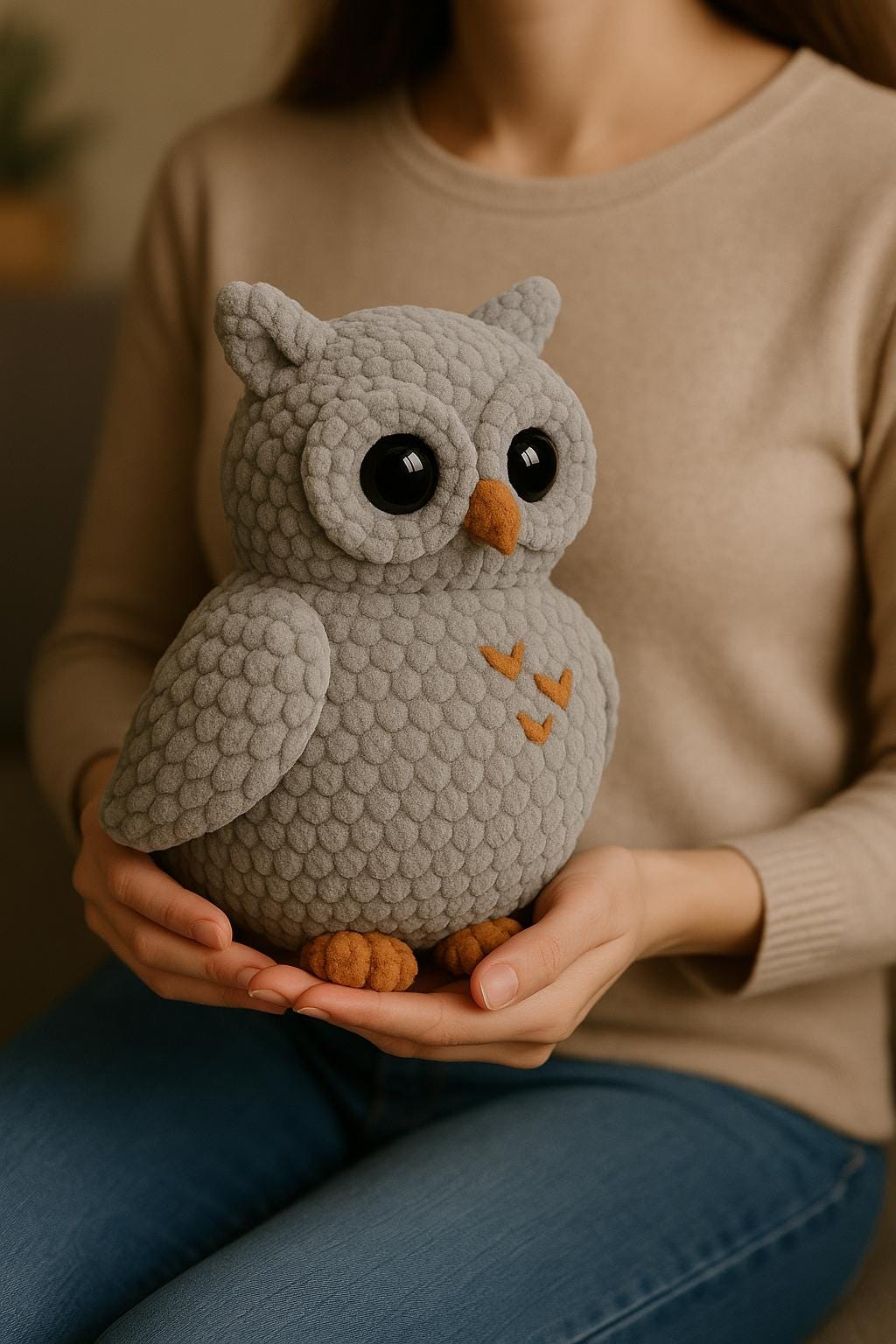Crochet Owl Pattern PDF • Amigurumi Owl Plush Toy Soft Yarn Owl Tutorial • Easy Crochet An