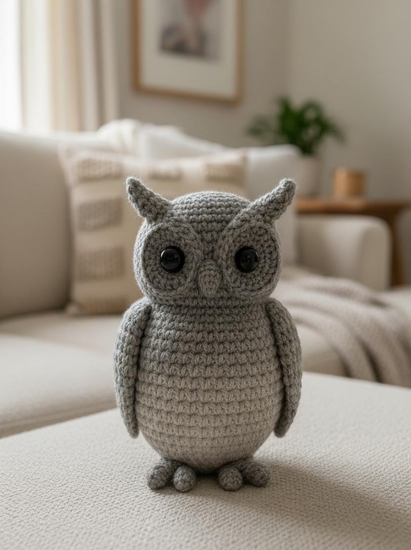 Crochet Owl Pattern PDF &bull; Amigurumi Owl Plush Toy Soft Yarn Owl Tutorial &bull; Easy Crochet An