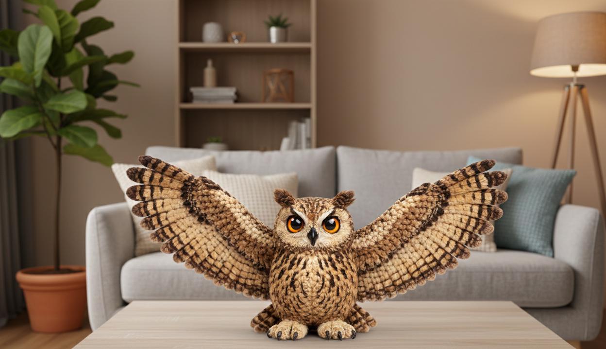 Amigurumi Owl Crochet Pattern PDF &ndash; Easy Plush Bird Tutorial, Handmade Soft Toy Design, DIY St