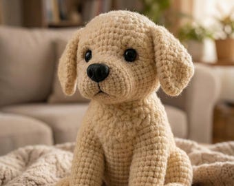Realistic Labrador Puppy Amigurumi Pattern PDF •Crochet Dog Pattern • Detailed Tutorial • Plush Puppy Toy Crochet Pattern • Instant Download