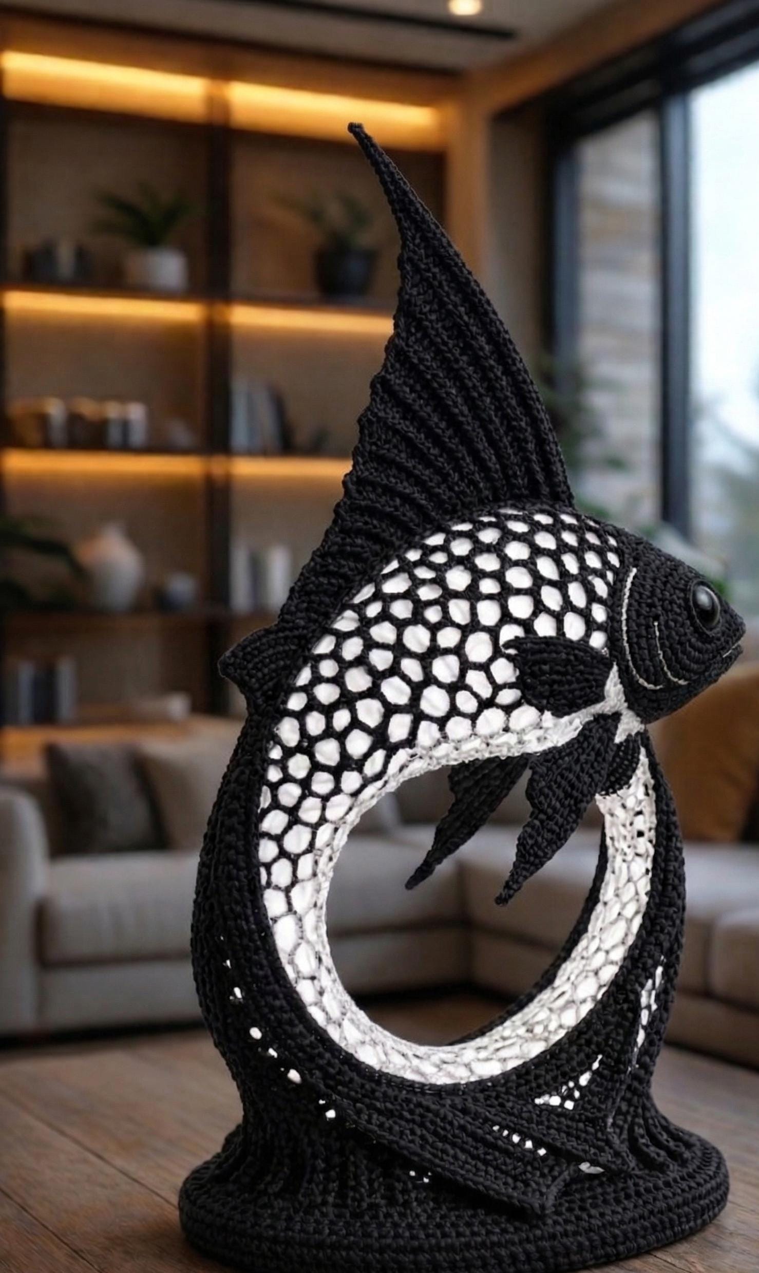 Black White Angelfish Crochet Pattern, Tropical Fish Amigurumi PDF ...
