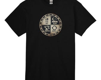 Camiseta de robótica: Come, duerme, robótica, repite