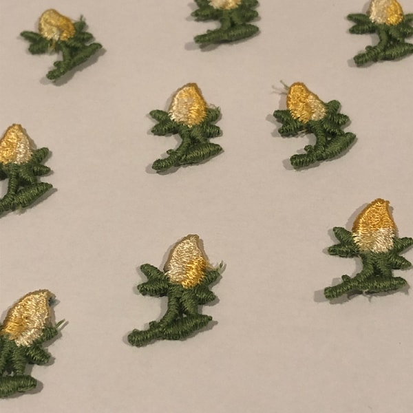 Vintage Petite Yellow Flower Appliqués patches 1960s