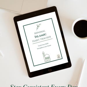 Minimal Islamic Habit Tracker Printable | Daily Weekly Monthly Planner | Salah Tracker PDF | Simple Productivity Planner
