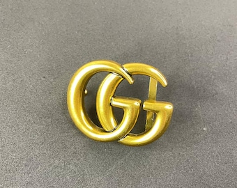 Hebilla de cinturón vintage de doble G, tono dorado, entrelazada, de diseñador, de repuesto, accesorio de lujo