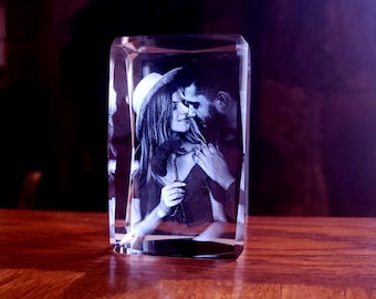 3D Crystal Portrait – Personalized Laser Engraved Glass Cubes