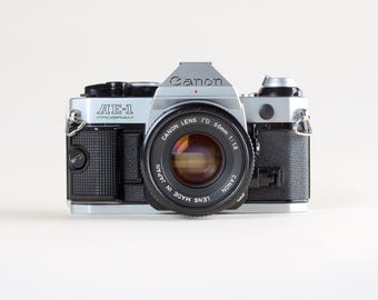 Canon AE-1 Program 35mm Film Camera With Canon FD 50mm 1:1.8 Prime