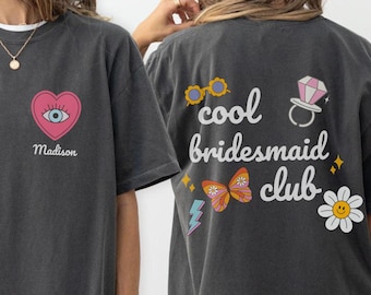 Personalisiertes Cool Brides Club Bachelorette Hemd, Comfort Colors® Cool Bridesmaids Club Benutzerdefinierte Bach Reise T-Shirt Mädchen Reise, Bachelorette Hemden