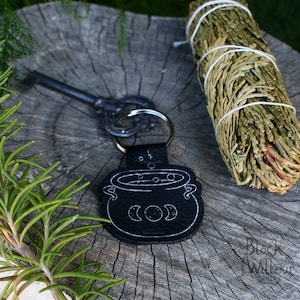 Cauldron Faux Leather Keychain