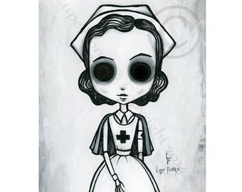 Nurse 8x10 ART PRINT by Lupe Flores