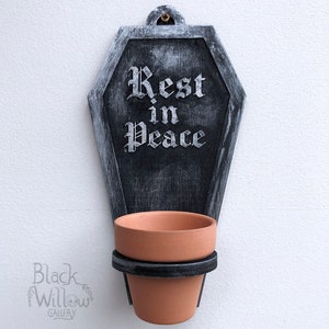 Rest in Peace Mini Coffin Planter image 3