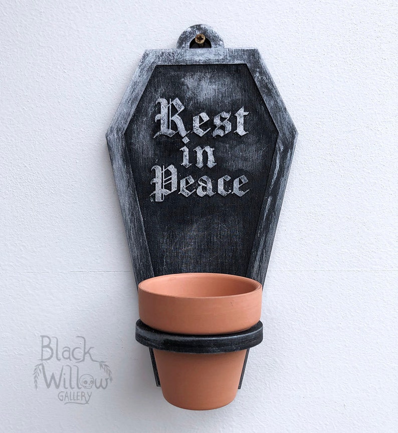 Rest in Peace Mini Coffin Planter image 3