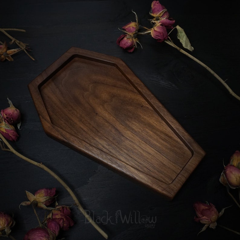 Coffin Walnut Catch All Tray Jewelry Tray Wooden Tray image 3