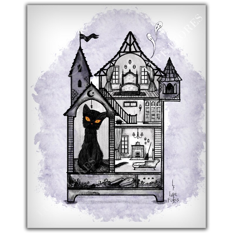 Haunted House Art Print 8 x 10 Art Print image 1