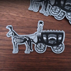 Begravningsvagn Last Ride vävd lapp strykbar