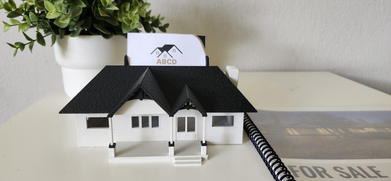 House-shaped Business Card / QR Code Holder – Customizable Marketing ...