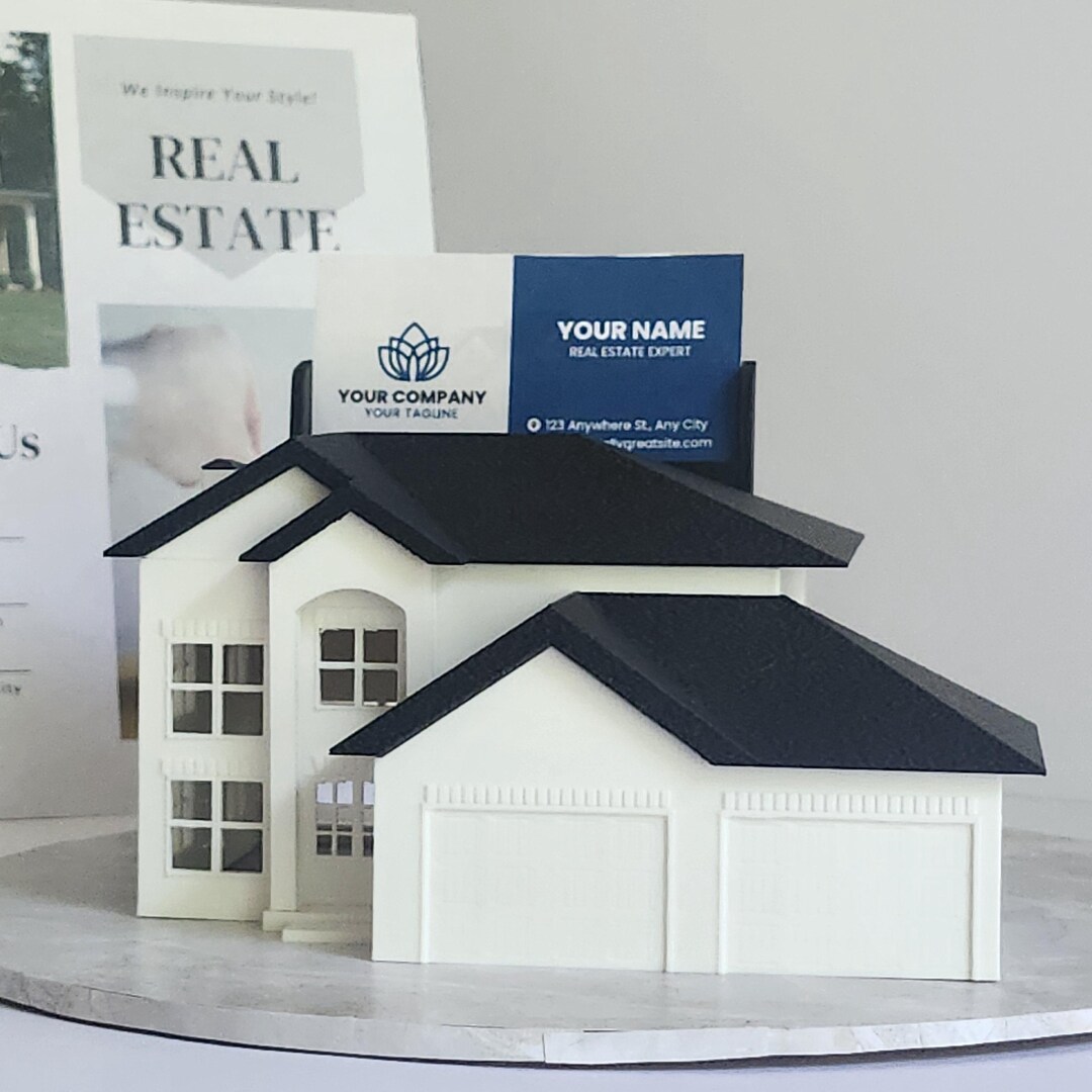 House-shaped Business Card / QR Code Holder – Customizable Marketing ...