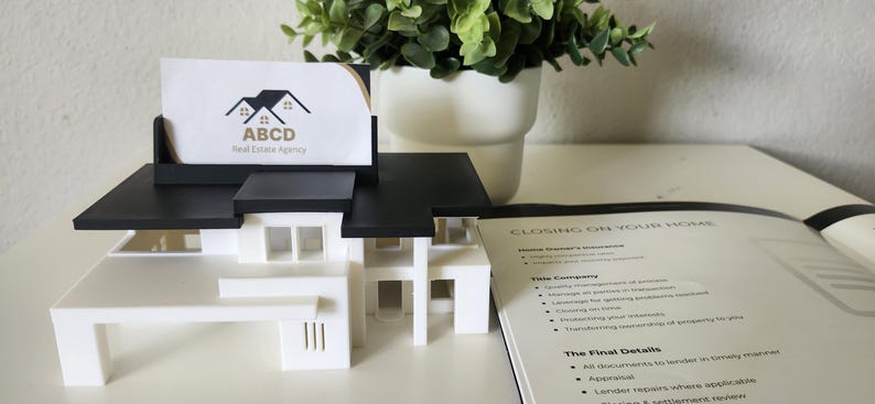 House-shaped Business Card / QR Code Holder – Customizable Marketing ...