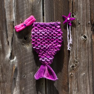Infant Mermaid Tail Set, CUSTOM ORDER, Crochet Crocodile Stitch Mermaid Tail, Newborn Baby Mermaid Costume, Dragon Scale, Ocean Theme