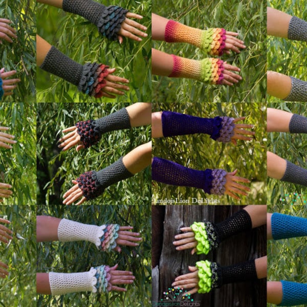 Free Dragon Scale Fingerless Gloves Pattern Etsy