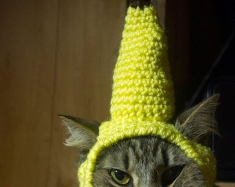 Custom Crochet Banana Hat for your Pet -- Custom Order -- Cat, Small Dog, Kitten Fruit Costume